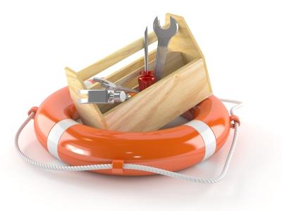 Toolbox inside a life preserver