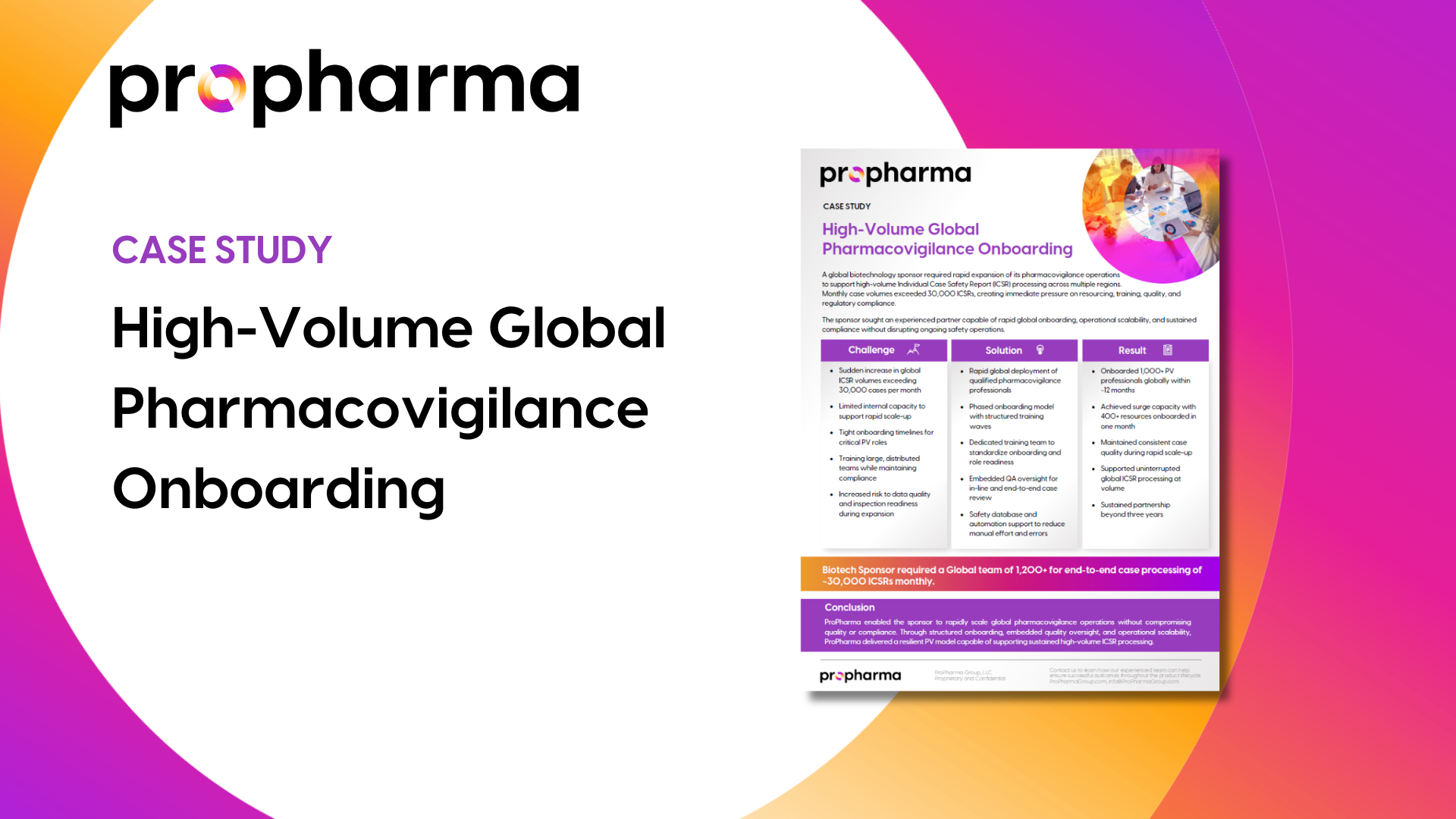 High-Volume Global Pharmacovigilance Onboarding