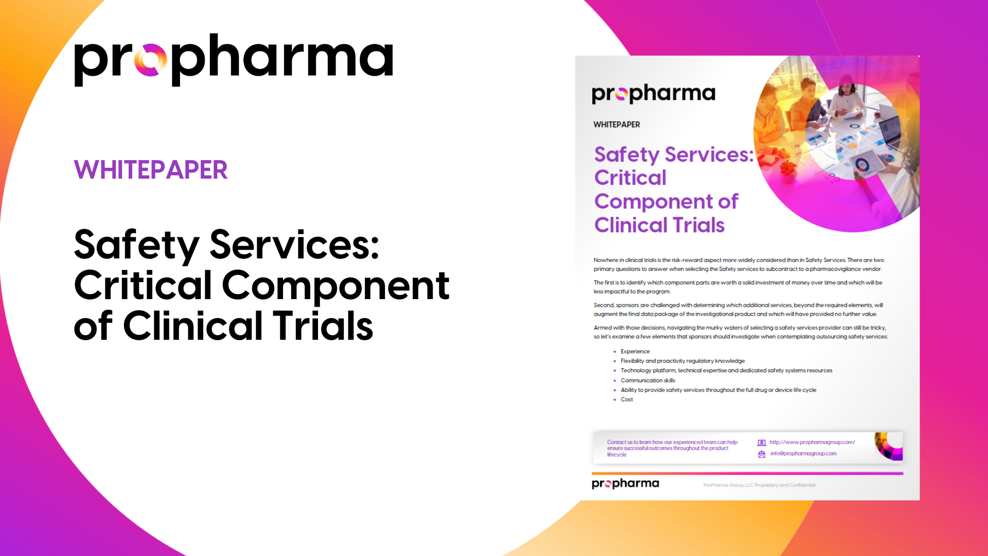 Safety Services: Critical Component of Clinical Trials