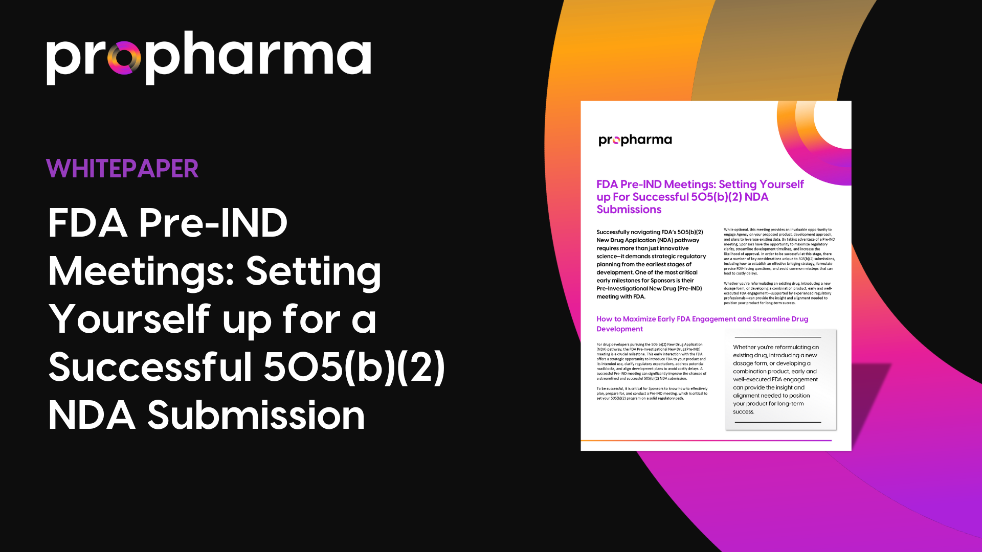 FDA Pre-IND Meetings: Setting Yourself up For a Successful 505(b)(2) NDA Submission