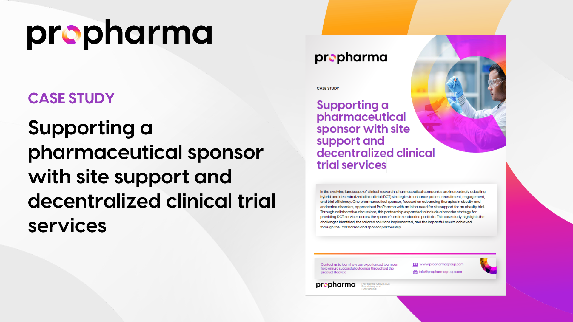 Supporting a Pharmaceutical Sponsor with Site Support and Decentralized Clinical Trial Services 
