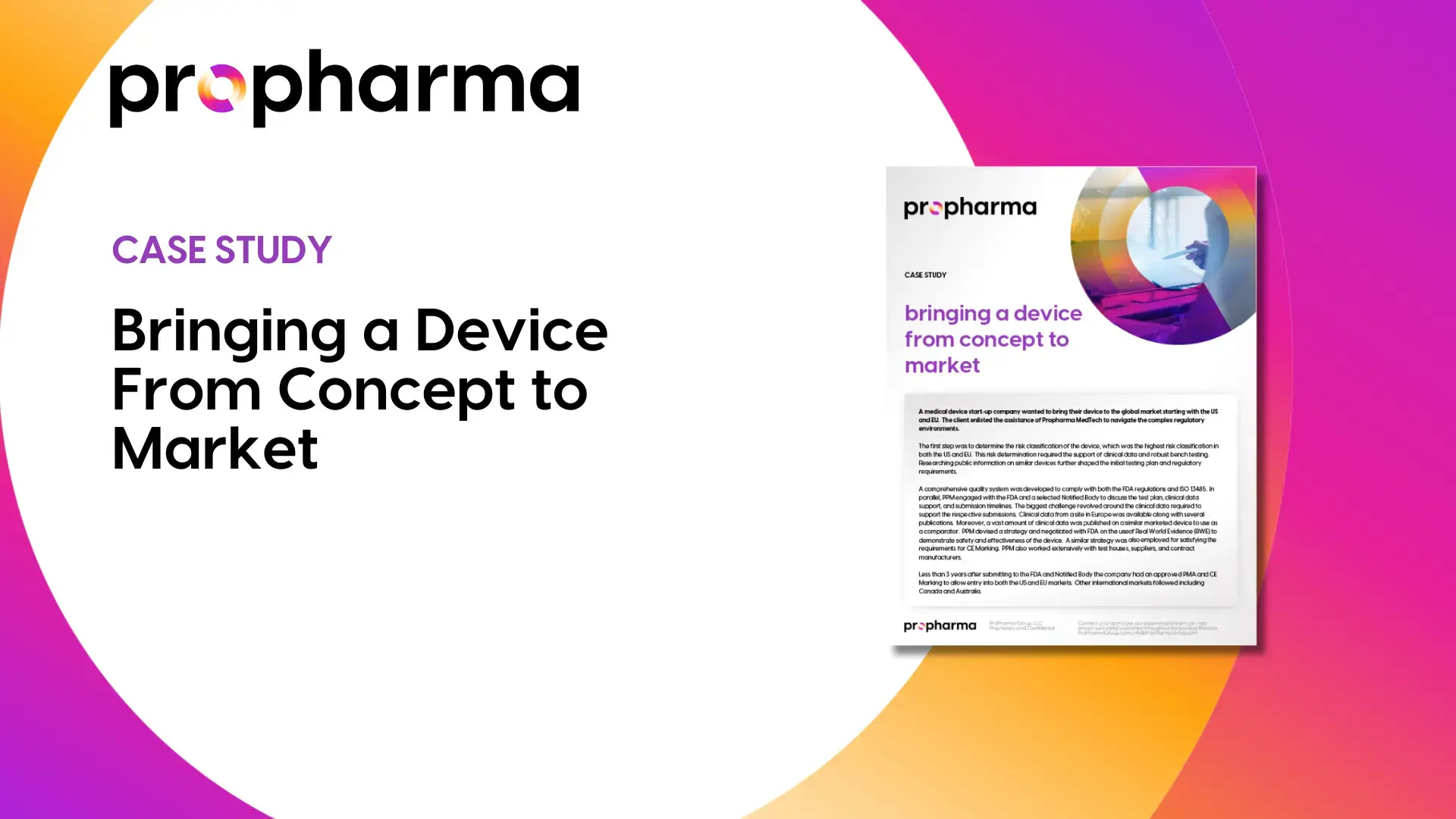 Bringing a Device From Concept to Market